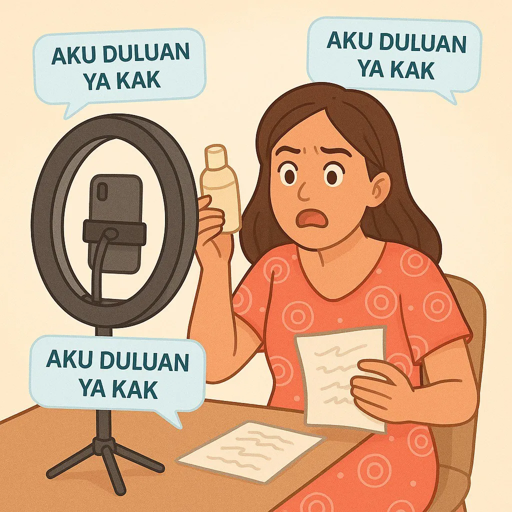 Ilustrasi mencatat manual dengan pusing